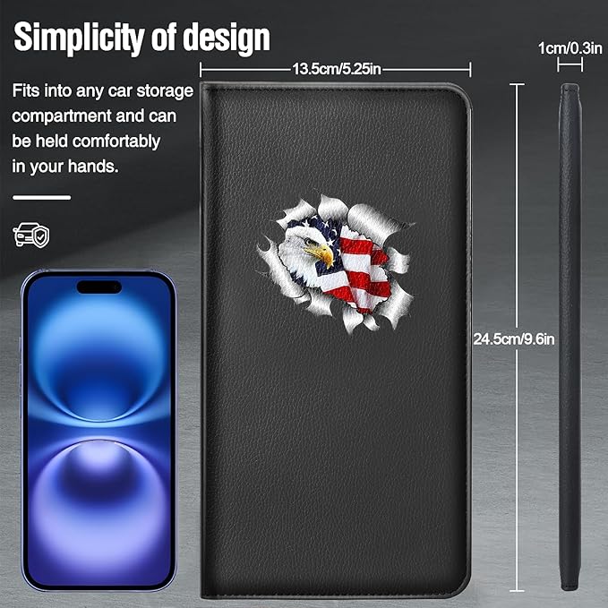Car Insurance and Registration Card Holder | for BMW Ford Tesla Cadillac All Cars | Store Cards, ID License & Essential Documents | Premium Leather with Magnetic Closure