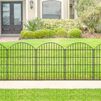Metal Garden Fence 36in (H) x 11.7ft (L), 5 Panels +6 Stakes Dog Fence Border Fence Animal Barrier, No Dig Garden Fencing for Yard Flower Bed Lawn Patio Outdoor,CTW3605 Black