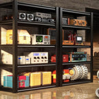 Raybee Storage Shelves, 72" H Garage Shelving, 5-Tier Adjustable Garage Shelves, 2000LBS Metal Shelving for Basement, Garage, Warehouse, Pantry, 72" H x 31.5" W x 16.5" D, Black