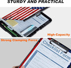 Clipboard with Storage Compartment, 8.5 x 11 Letter Size Side Opening Clip Board with Pen Holder, Hard Portable Clipboard Organizer for Nurse, Teacher, Contractor, Jobsite, American Flag 2