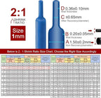 Chanzon 2:1 Ratio - 80Ft Roll - 1/24" (1mm) Heat Shrink Tubing 2:1(25M Total Length) Blue Polyolefin Sleeving Wrap Shrinking 2 to 1 1pcs