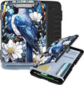 Clipboard with Storage Box & Pen Holder,Heavy Duty Clip Boards 8.5x11 for Nursing,High Capacity,School & Office Supplies,Bluebird Blossom