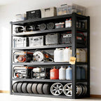 Metal Storage Shelves Unit,6-Tier Adjustable Heavy Duty Garage Shelving,4200LBS Garage Storage Industrial Shelves,Storage Racks,Steel Shelf Suitable for Shop,Warehouse,Basement