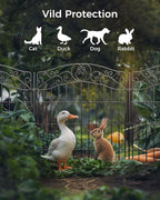 5 Panels No Dig Decorative Outdoor Garden Fence with Gate, 32 in(H) X 11.8 ft(L) Animal Barrier Fencing, Rustproof Portable Fence, Temporary Dog Fence Outdoor for Yard, Outside, Backyard