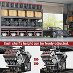 62" W Garage Shelving Heavy Duty, 4 Tier Garage Shelves, 27" D Adjustable Storage Shelving Unit, Commercial Metal Shelf for Warehouse, Pantry, School, Shop, 62" Wx27 Dx62 H, 2 Pack