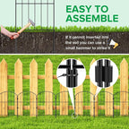 VANCASTLE Decorative Garden Fence Outdoor, 19 Panels Rustproof Metal Landscape Barrier Fence, Total 20ft (L) x 24in (H), Black Ornamental Fence for Yard, Patio, Lawn, Garden Bed, Easy to Install