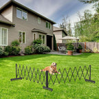 12.2FT Black Industrial Metal Expandable Barricade，Retractable Traffic Fence with Casters, Folding Security Gate，Portable Barricade Gate for Construction Area, Traffic Control, Cordon