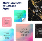 100 Custom Vinyl Stickers - Upload Your own Image, Text, Design, Logo - Personalized Logo Labels for Handmade, Packaging, Bottle, Jars, Candle, Brand Stickers (Blue Green, 2x2 Square)