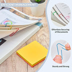NEEWAY 450pcs Paper Clips Assorted Sizes with 100 Sheets Sticky Notes Set, Colored Paperclips for Office Document Organizing