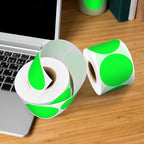 2 Inch Fluorescent Green Circle Sticker Labels,2000Pcs 4 Rolls,Multi-Purpose Round Coding Labels for Office,Inventory, Organizing