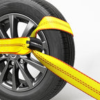 2" x 16' Replacement Tie Down Straps with Chain Tail,4-Pack,Heavy-Duty Car Trailer Straps for 8-Point Tie Down Kits – Extension Strap for Vehicle Transport, Flatbeds & Trailers