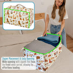 VENO 6 Pack Moving Bags and Large Christmas Decoration Storage Bins with lids. Alternative to Moving Boxes, Packing Supplies for College. Heavy Duty Totes (Holiday Pups, 6 Pack)