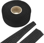 MECCANIXITY Braided Cable Sleeves Heat Shrinkable Fabric Sleeving, 1 3/8" 60ft Black 2:1 Ratio Heat Shrinkable Cord Protector for Harness Cable, Network Cable Protection, Cable Management
