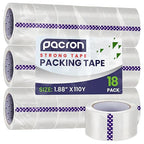 Clear Packing Tape - 18 Heavy-Duty Wrapping Tape - 110-Yard Length, 1980 Total Yards 1.88-Inch Wide Strong Adhesive Rolls for Moving Boxes, Office Packaging, Storage Organization & Warehouse Shipping