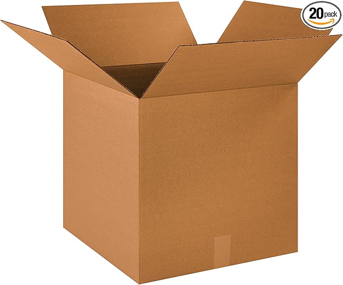 BOX USA Shipping Boxes 18"L x 18"W x 18"H, 20-Pack Medium Corrugated Cardboard Boxes for Shipping, Mailing, Packing, Packaging and Storage