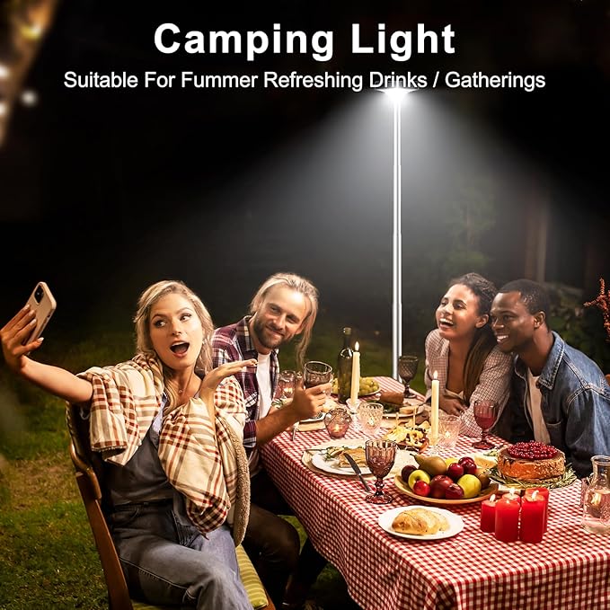 Rechargeable Camping Lantern — Adjustable Height Portable Light, Easy Setup for Camping, Backyard, Home & Emergency Use