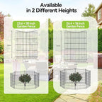 INJOPEXI Decorative Garden Fence 6 Panels 11.8ft(L)×30in(H) Garden Fences Outdoor with 6 Panels Rustproof Metal Wire No Dig Temporary Animal Barrier Fencing for Backyard Patio - Without Fence Gate