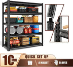 48" W Garage Shelving Heavy Duty，3000LBS Loads Adjustable Garage Storage Shelves,5-Tier Metal Storage Racks and Shelving Units, Utility Rack Shelves,48”W x 24”D x 78”H,Silver