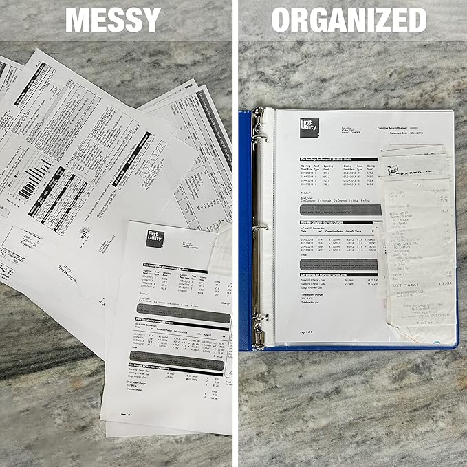 Samsill 100 Pack Sheet Protectors, 8.5x11 Inch Page Protectors for 3 Ring Binder, Standard Weight, Non-Glare Protector, Letter Size, Top Loading, Acid Free