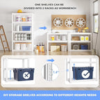 Raybee 72''H Garage Shelving Heavy Duty Storage Shelves Load 2010LBS Adjustable 5 Tier Heavy Duty Shelving White Garage Sheves Pantry Shelf for Kitchen Closet 72''H*31.7''W*16.3''D, 2Pack