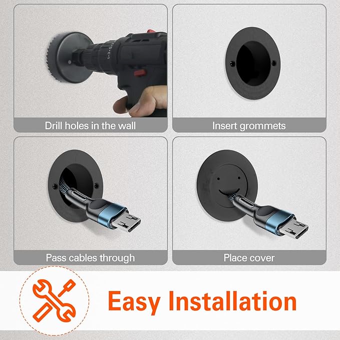 TV Cord Hider Kit - Comprehensive in-Wall Cable Management Solution for Wall-Mounted TVs