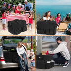 MATEIN Food Delivery Bag XXL - 23x14x15 inches, Water Resistant Large Insulated Hot & Cooler Catering Bags with Cup Holders for Food Deliveries, Pizza Warmer Carrying Case, Black