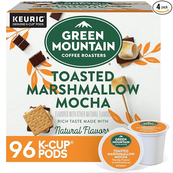 Green Mountain Coffee Roasters Toasted Marshmallow Mocha Keurig Single-Serve K-Cup Pods, Light Roast Coffee, 96 Count (4 Packs of 24)