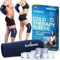 IceSleeve Elbow & Knee Ice Pack Wrap, Reusable Ice Sleeve for Arm & Leg, Flexible Gel Ice Pack for Knee Injuries, Tennis Freeze Sleeve Elbow Compression Wrap, Cold & Heat Therapy, Blue XL
