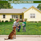10 Panels 32in(H) Decorative Garden Fence, Total 22.5ft L Heavy Duty Iron Metal No Dig Animal Barrier Fence, Garden Border Fencing, Temporary Dog Fencing Outdoor for Yard