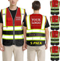 BeautyWill Custom Logo Safety Vest Class 2 High Visibility Reflective Vest for Men - Personalized Logo Team Vest