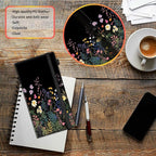 Car Registration and Insurance Holder,Leather Vehicle Glove Box Organizer Wallet for Document,Perfect for any Car,Truck,Motorcycle,Driver License,Trailer or Boat,Men & Women,Midnight Flowers