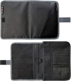 Glove Box Compartment Organizer - Car Document Holder - Owner Manual Case Pouch - Vehicle Storage Wallet for Registration & Insurance Card - Premium Auto Paperwork Holder - Log Book included - Gray