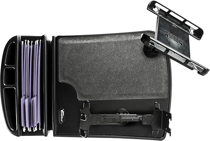 AutoExec AE-GMCD-PS-TAB-BT GripMaster Car Desk for Your Vehicle Workstation and Mobile Office, Black with Printer Stand and Tablet Mount