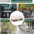 Heavy Duty Patio Furniture Covers Waterproof, 600D Outdoor Furniture Cover Waterproof for Sectional Sofa Couch, Outdoor Dining Table and Chair Set Covers 138''L x 76''W x 28''H, Beige Brown