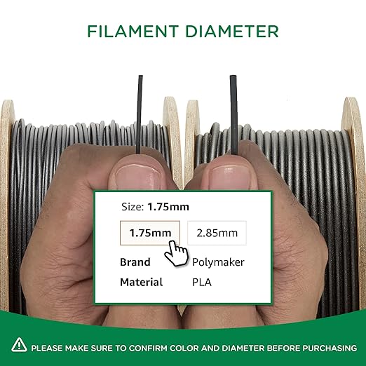Polymaker Matte PLA Filament Matte Fossil Grey 1.75mm 3kg 3D Printing Filament, PolyTerra 3D Printer PLA Filament