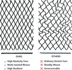 Highly Elastic Cargo Net, 4'x6' Stretches to 8'x12, Suitable for 6.5ft - 8.1ft Long Bed Trucks, Trailers (Lager Single Layer)