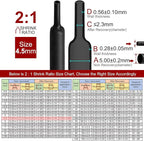 Chanzon 2:1 Ratio - 80Ft Roll - 3/16" (4.5mm) Heat Shrink Tubing 2:1(25M Total Length) Black Polyolefin Sleeving Wrap Shrinking 2 to 1 1pcs