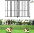 8 Panels No Dig Garden Fence Animal Barrier, 48in(H) × 21ft(L) Decorative Metal Outdoor Dog Fence, Rustproof Pet Fencing for Yard, Patio, Flower Bed -Temporary Fencing| Easy to Install