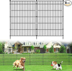 8 Panels No Dig Garden Fence Animal Barrier, 48in(H) × 21ft(L) Decorative Metal Outdoor Dog Fence, Rustproof Pet Fencing for Yard, Patio, Flower Bed -Temporary Fencing| Easy to Install