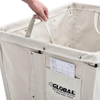 Global Industrial 16 Bushel, Canvas Basket Bulk Truck, 40" L x 28" W x 35" H, Unassembled, Rolling Laundry Cart, Commercial Material Handling Cart with Swivel Rubber Casters