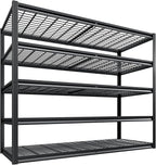 REIBII 78" H Garage Shelving, 5 Tier Storage Shelves Heavy Duty, 3000LBS Industrial Shelf, Adjustable Metal Shelving for Garage, Warehouse, School, Commercial, Business, 55.2" W x 78" H x 26" D