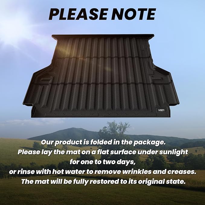 LASFIT Bed Mat for Ford Ranger 2025 2024 5.0ft Truck Bed All Weather Protector TPE Easy Clean Durable Bed Liner -Not Fit for Drop in Bedlienr