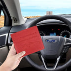 Car Registration and Insurance Holder, Premium PU Leather Vehicle Glove Box Car Organizer Men Women Wallet Accessories Case for ID, Driver's License - Red