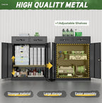 Greenvelly Metal Storage Cabinet with 2 Drawers,36" Black Lockable Metal Cabinets with Doors and Shelves, Steel File Cabinet with Lock for Home Office, Garage, School, Apartment,Warehouse