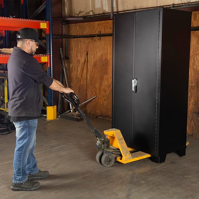 Jamco Tool Storage Cabinets with Bin Mounts, Model DZ, Includes 132 Bins, 36-Inch W x 24-Inch D x 78-Inch H, Red Bins