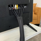 Zipper Cable Sleeve by Wrap-It Storage - 36" x 4" (2-Pack) Black - Cord Organizer and Cable Protector for Desk, Computer, TV Cord Management to Hide and Cover Wire and Extension Cables