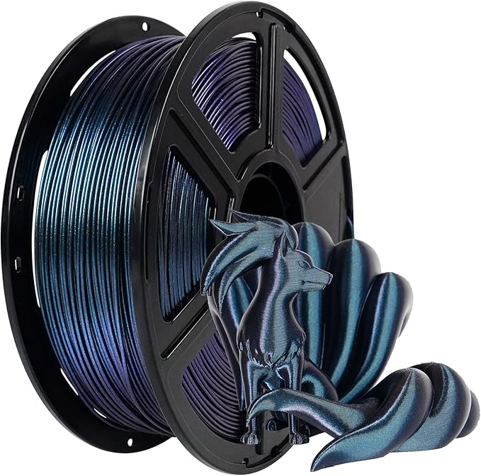 FLASHFORGE PETG Pro Filament 1.75mm +/- 0.02mm Burnt Titanium, Color Changeable 3D Printer Filament 1kg, Chameleon 3D Printing Filament Changing Colors with Light, Perfectly Hide The Layer Line