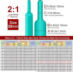 Chanzon 2:1 Ratio 1-3/8" (35mm) Heat Shrink Tubing 3.3Ft Roll (1M Total Length) Green Polyolefin Sleeving Wrap Shrinking 2 to 1 1pcs