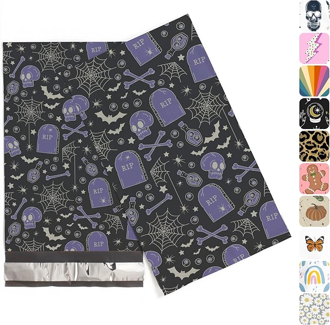 6x9 Poly Mailers – Spooky Halloween – Waterproof, Tear-Resistant Shipping Bags with Adhesive Seal – 200 Pack – Package Mint