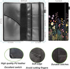 Car Registration and Insurance Holder,Leather Vehicle Glove Box Organizer Wallet for Document,Perfect for any Car,Truck,Motorcycle,Driver License,Trailer or Boat,Men & Women,Midnight Flowers